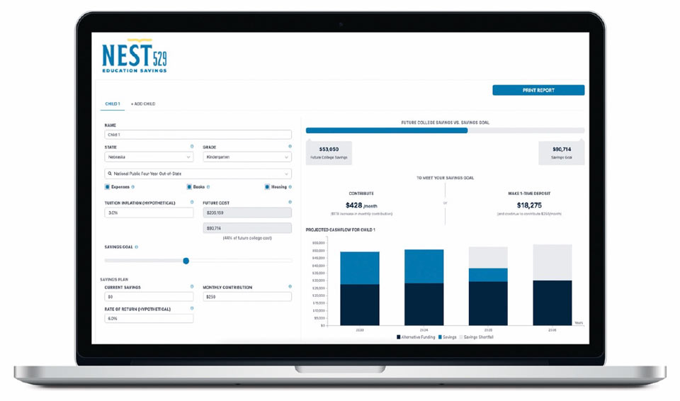 Screenshot of NEST dashboard