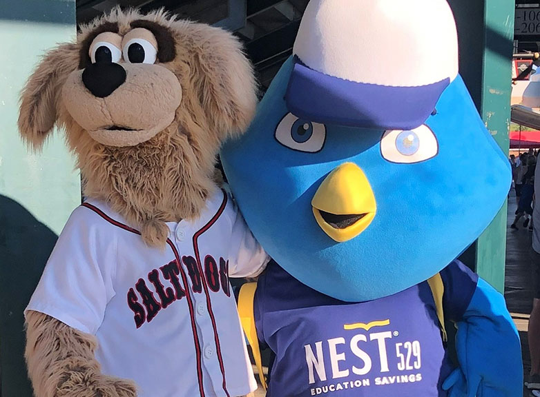 Nester and the Saltdogs mascot.